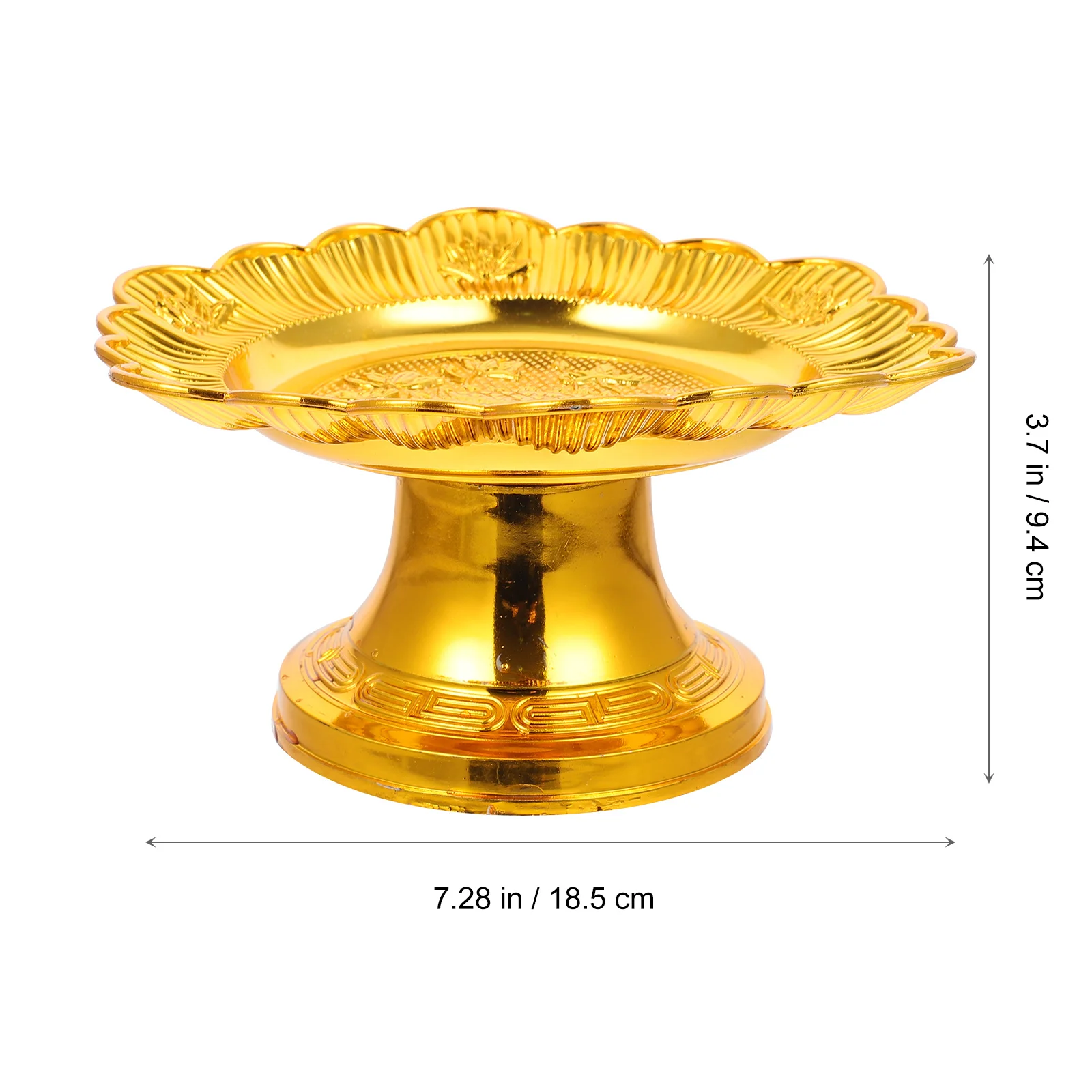 

2Pcs Lotus Plate Religious Atmosphere Simple Design Multipurpose Storage Dish Pedestal for Cakes Fruit Footed Tray Temple Use