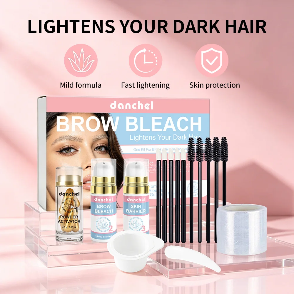 Eyebrow Bleaching Kit Gentle Brow Lightener Cream Diy Home Use Eyebrow Bleach Creates Soft Natural Light Brow Tone Makeup Tools