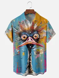 Abstract Cartoon Animal Men's Shirt 3D Print Quick Dry Short-sleeved Tops Summer Casual Men's Clothes Street fashion Shirts