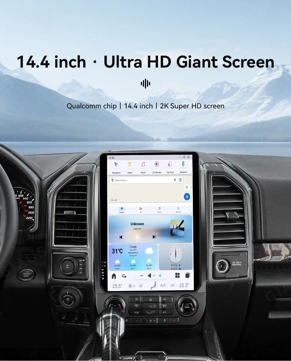 

14.4 Inch Andriod Radio For Ford F150,F250, 2015 2016 2017 2018 2019 2020 2021, Car GPS Navi Multimedia Player Head Unit Screen