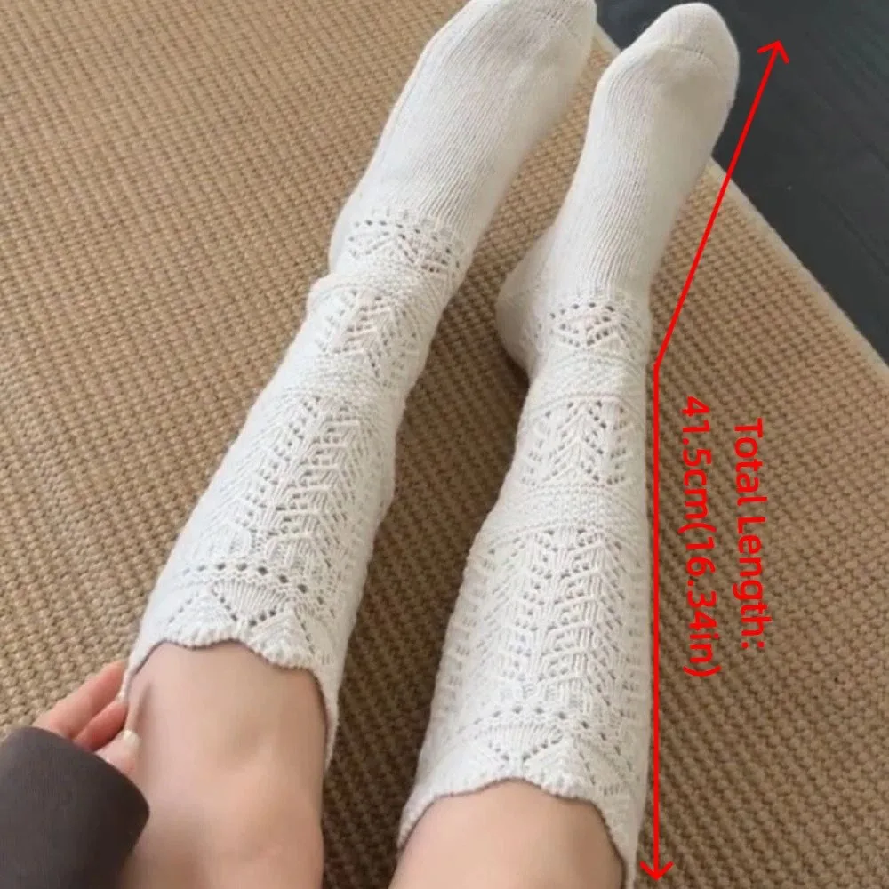 ถุงเท้าคลุมรองเท้าถักสไตล์ Y2K แบบโปร่ง สไตล์โลลิต้าหวานๆ สีพื้น ระบายอากาศได้ดี ความยาวครึ่งแข้ง สำหรับสาวๆ