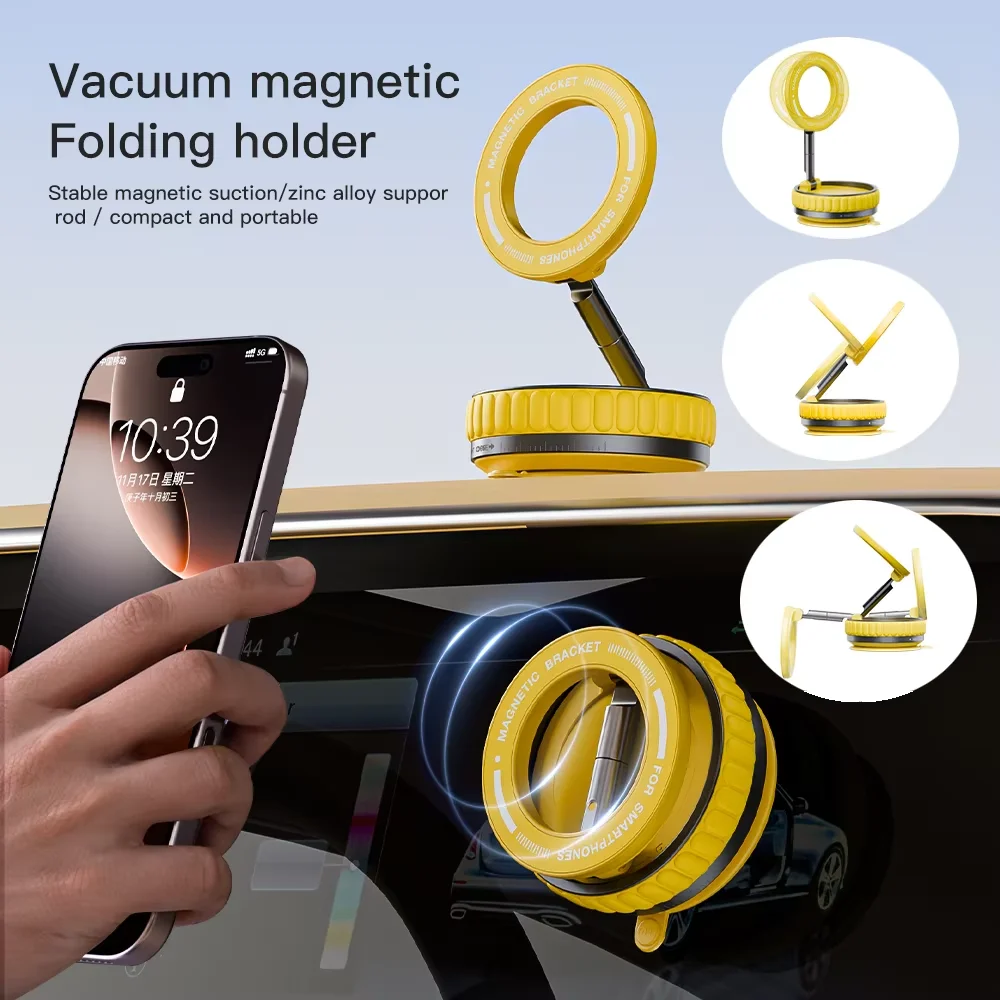 

Foldable 360 ° Rotating Car Navigation Magnetic Suction Mobile Phone Holder Stable Vacuum Adsorption Mobile Phone Holder