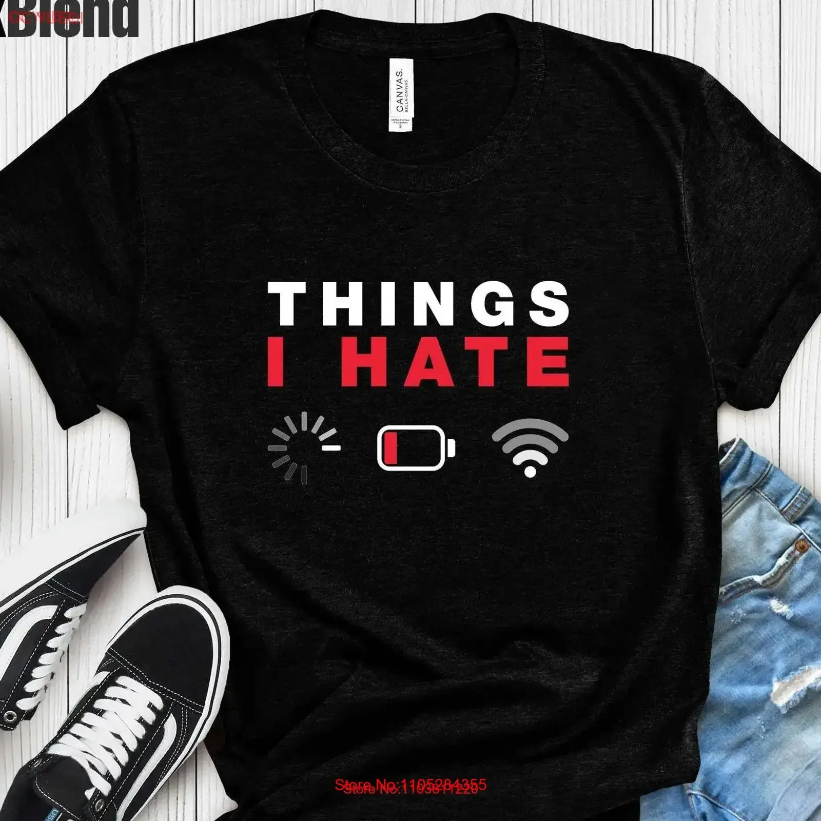 Things I Hate T Shirt Phone AddicT Cell Cellphone vintage Washed Stylish streetwear Breathable Versatile Slightly Soft Unisex
