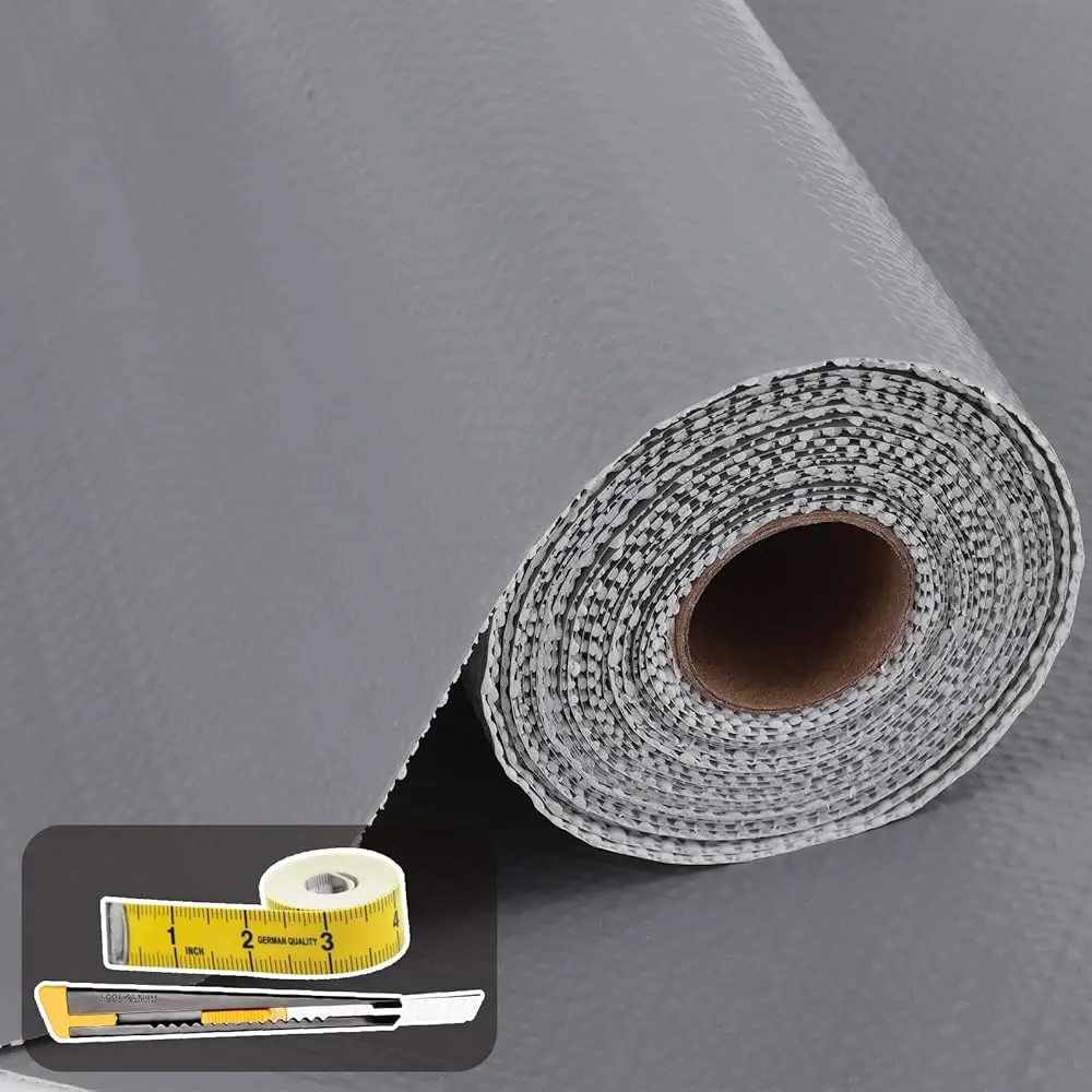 

Shelf Liners For Kitchen Cabinets 23.6In X 30Ft Non Adhesive Drawer Liner Grey Thickened Shelf Liner Paper Strong Non-Slip Easy