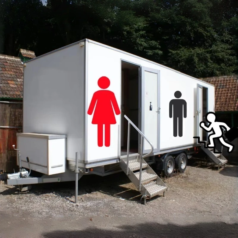 Portable Public Toilet Trailer Mobile Shower Room for Outdoor Parks