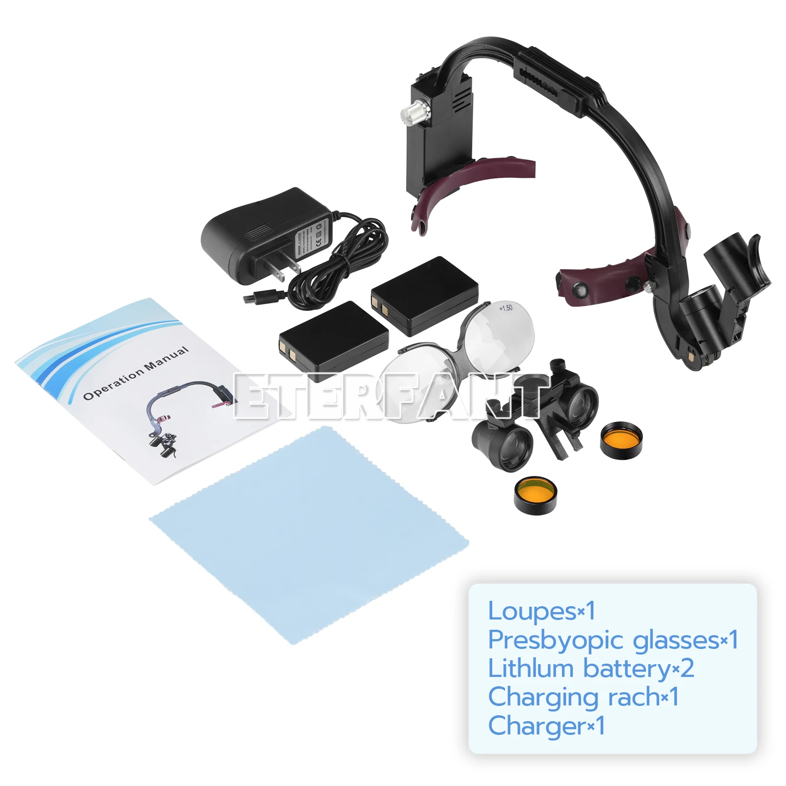 3.5X الأسنان الجراحية عقال مجهر Loupes + 5 واط LED رئيس ضوء 2Led/دكتور مساعد البراز كرسي متنقل قابل للتعديل أزرق/أسود