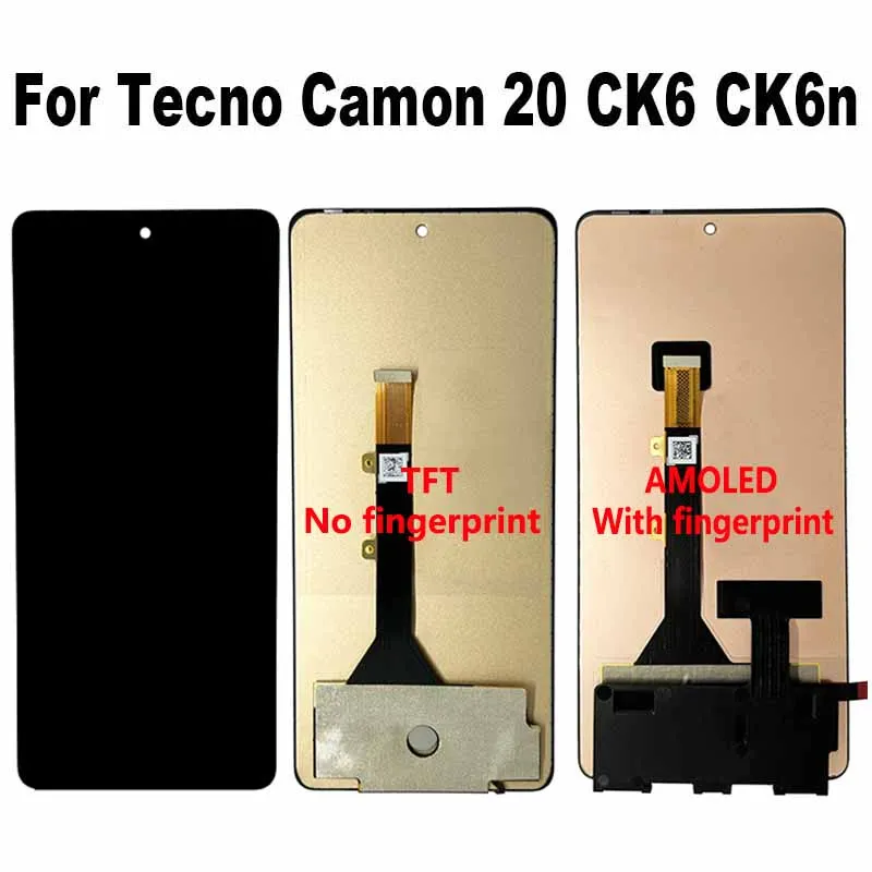 

For Tecno Camon 20 CK6 CK6n LCD Display Touch Screen Digitizer Assembly Replacement Parts