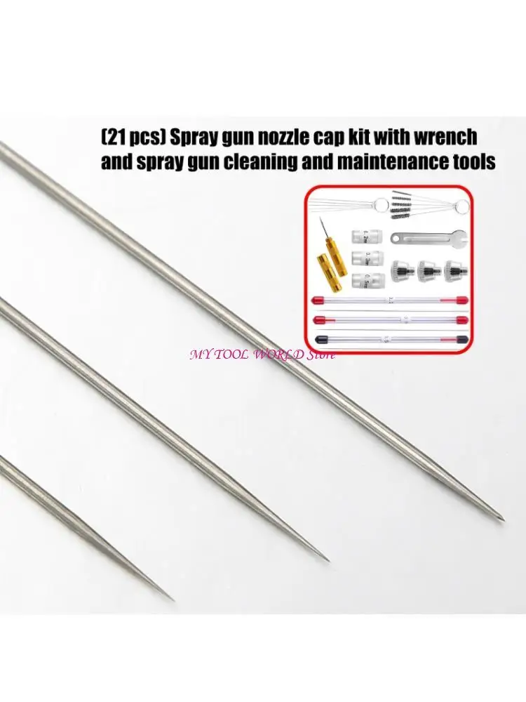 

Pack Of 21 Repair Cleaning Set With Durability Nozzles Caps Cleaning Brushes Needle for 130Series Sprayings Guns A2BB