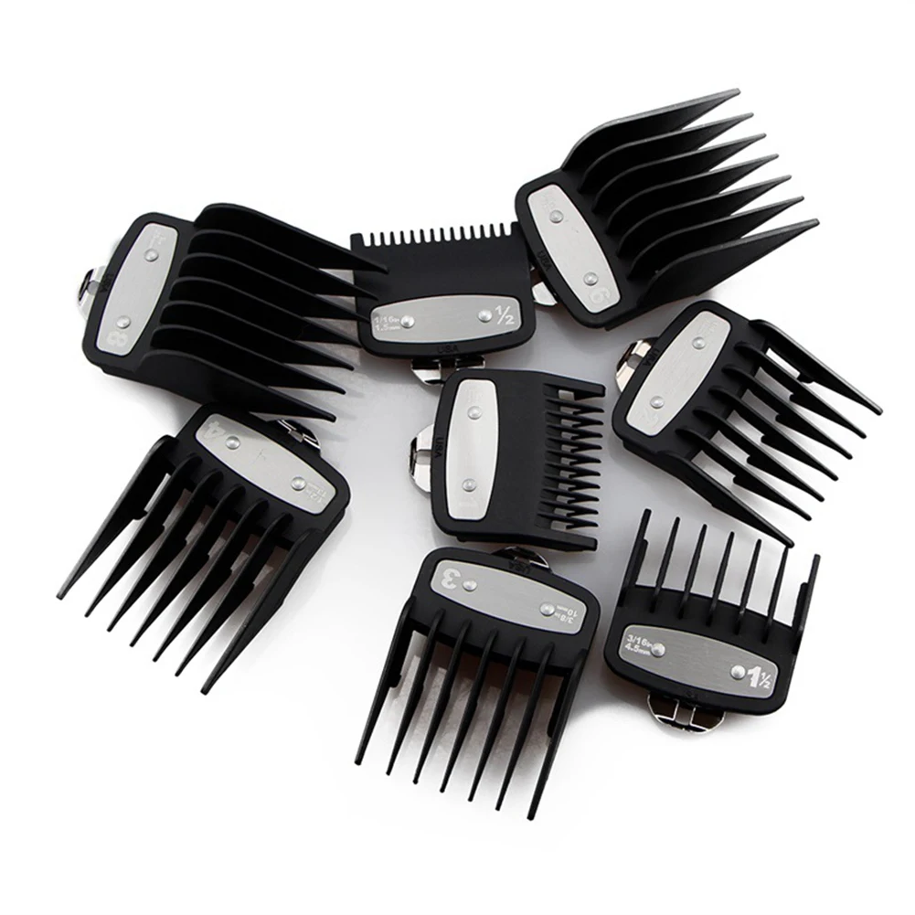 Electric Hair Clipper Guide Comb, Corte Limit Combs, Standard Guards, Anexar Peças, Acessórios, 8Pcs Set