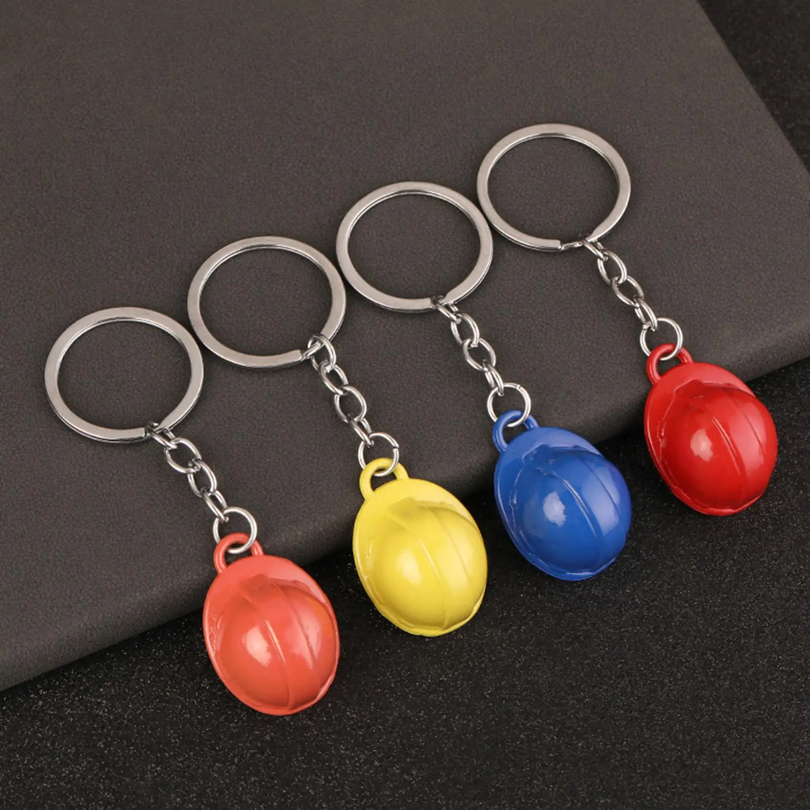 Creative Hard Hat Keychain Mini Construction Hat Keyrings Miniature Construction Helmets Small Safety Hats Charms Accessories