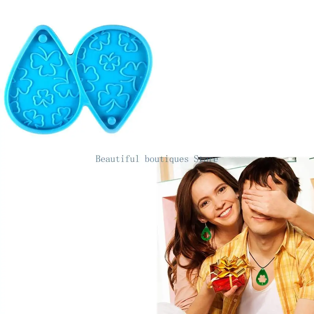 

U4LF Силиконовые формы для сережек в форме капли воды с отверстием для женщин DIY Craft Resin