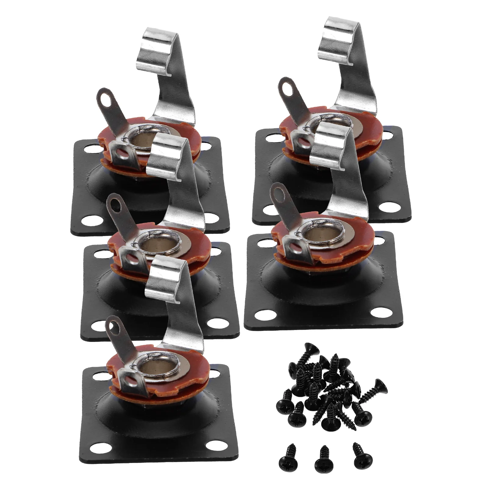 

5pcs Jack Plate For Electric Guitar Pickup Jack Output Socket Square Indented Plate Durable Material Easy Install Replace Worn