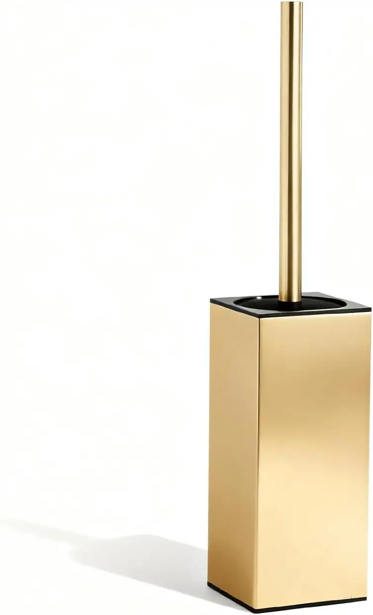 

Toilet Brush and Holder Set, StainlSteel Toilet Brush with Long Brush Handle, Brushed Gold Toilet
