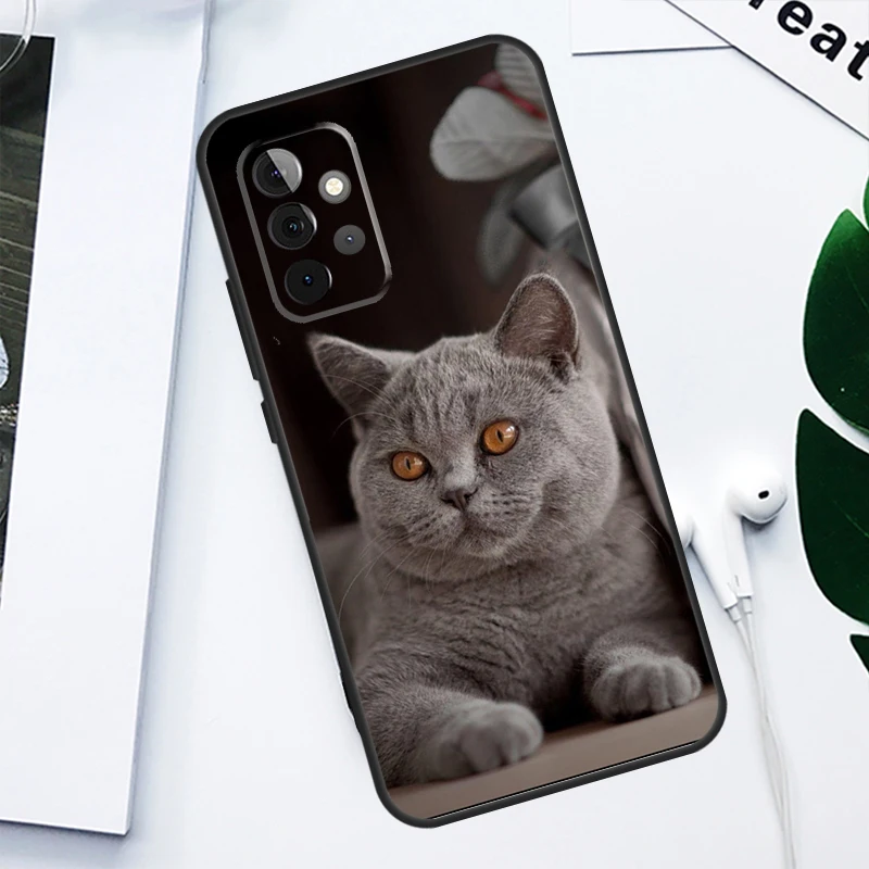 British Shorthair Cat For Samsung Galaxy A34 A54 A14 A13 A23 A33 A53 A73 A51 A71 A12 A22 A32 A52 Phone Case