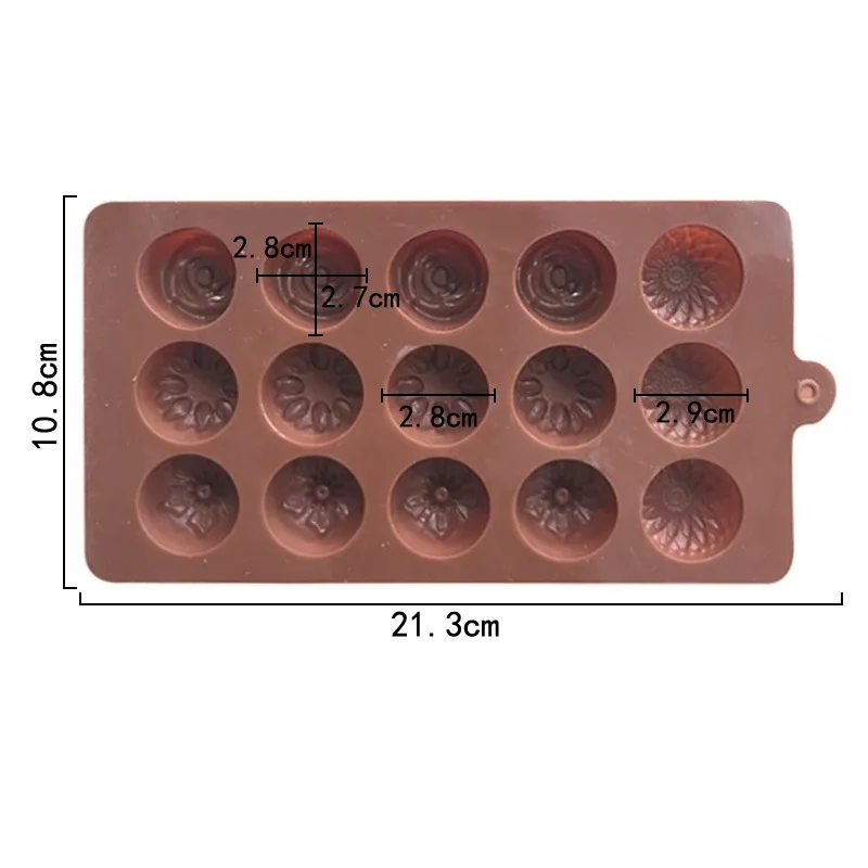 15 different flower chocolate molds, FDA food grade silicone jelly molds, DIY baking, fire paint wax molds