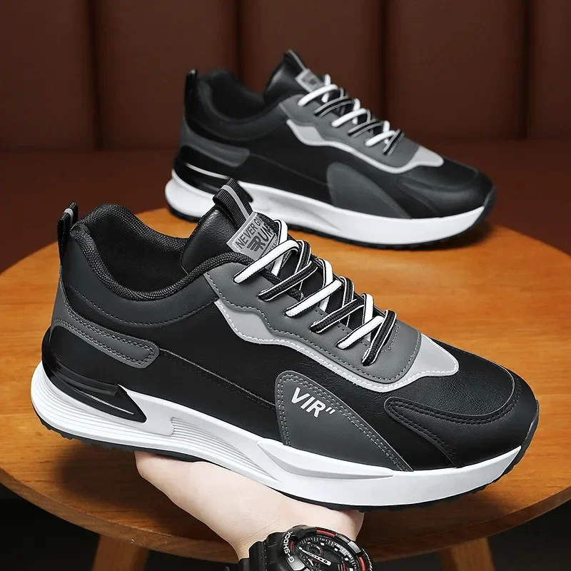 Hochwertige Herren Sneakers Mode Leder lässig für Männer atmungsaktive bequeme Wohnungen Luxus Herren Tenis Schuh Zapatillas Hombre