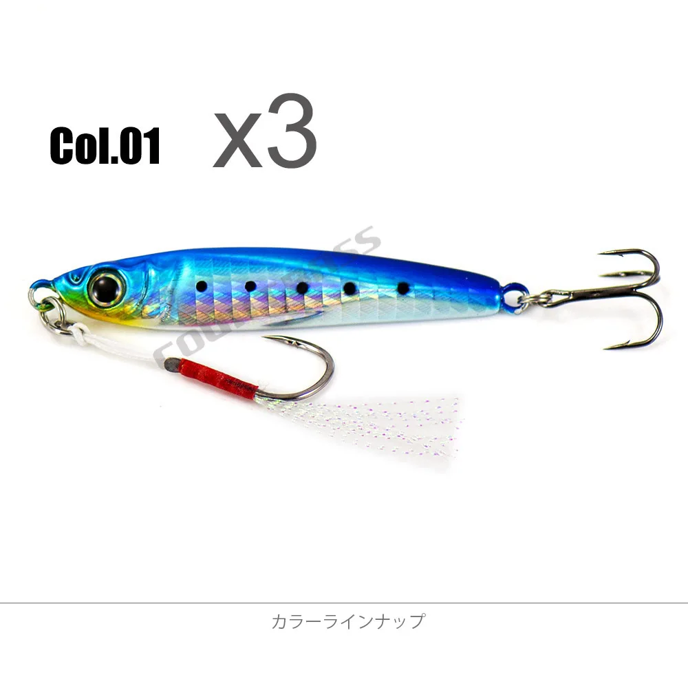 COUNTBASS 3PCS 15G 25G 35G 45G 65G Sniper Metallguss Pesca Jigging Köder UV Farbe, Angelvorrichtungen mit Hilfshaken – Detail 10