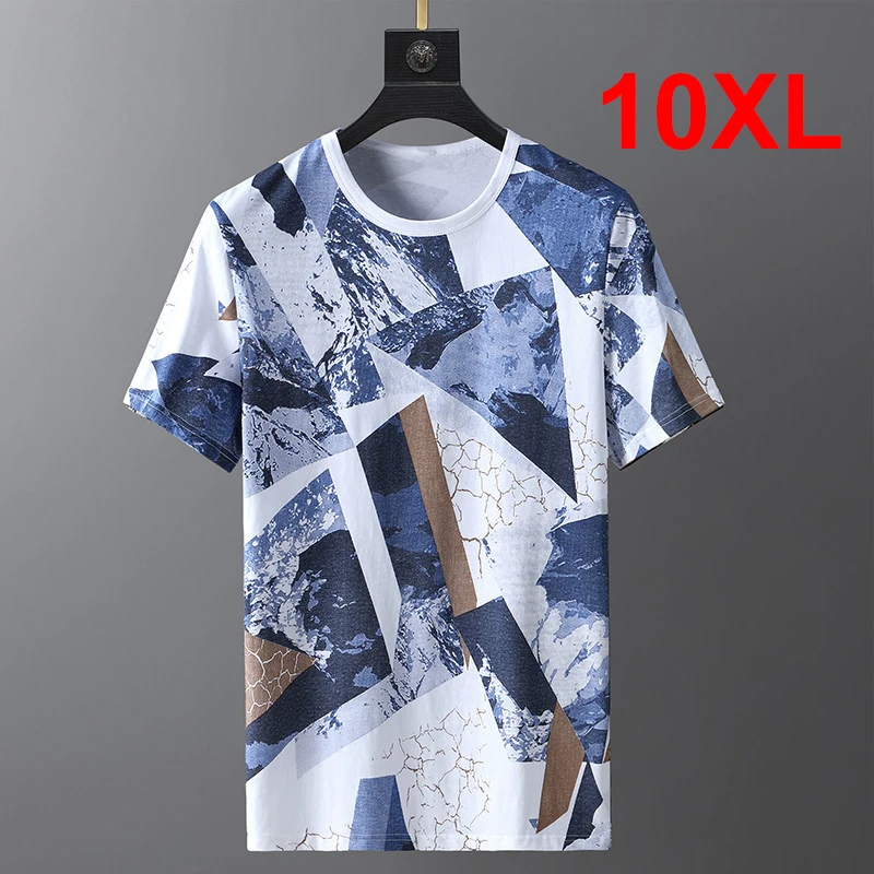 Camisetas con estampado de grafiti para hombre, ropa informal de manga corta a la moda, talla grande 8XL, 9XL, 10XL, verano, 2022