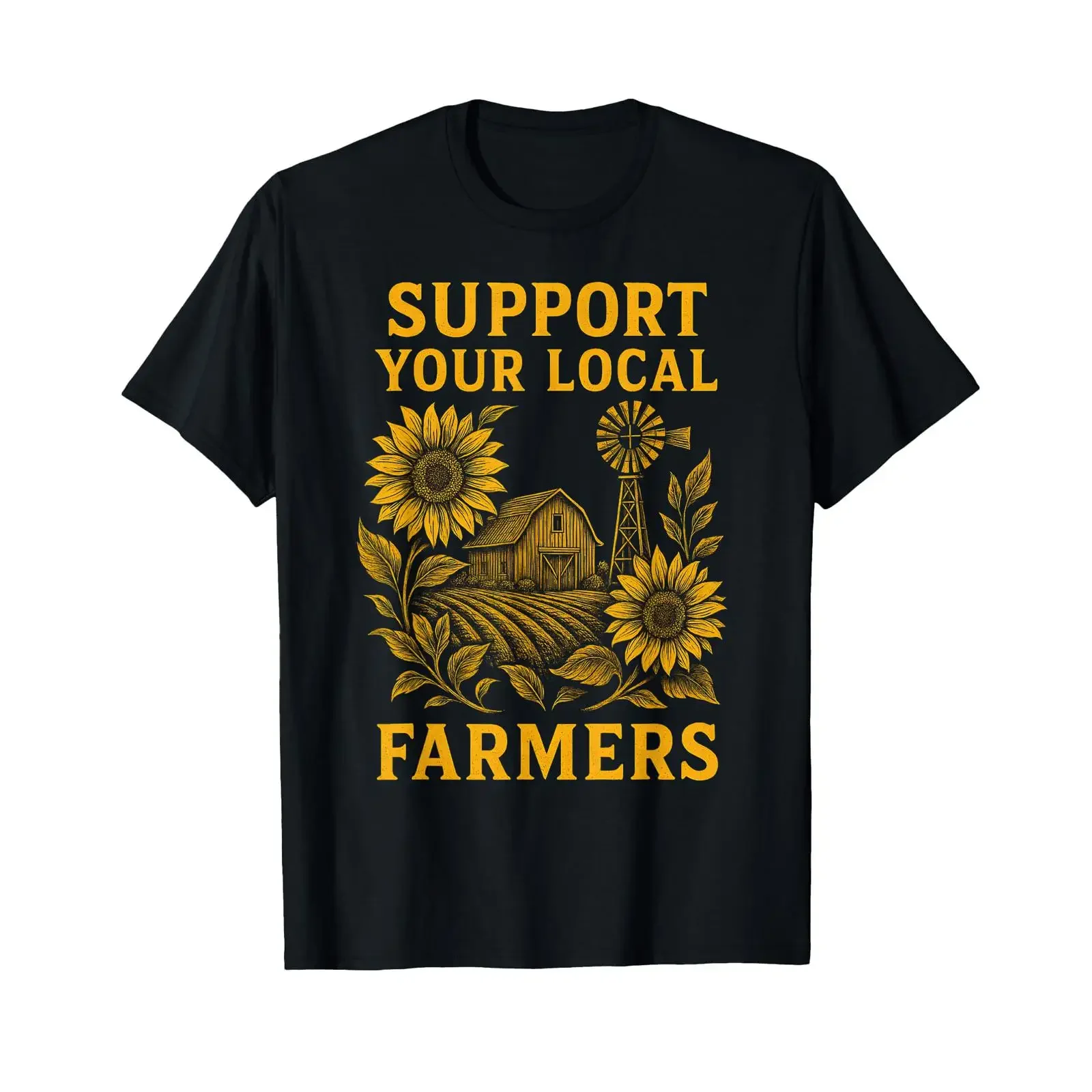 Support Your Local Farmers Rustic Agriculture Pride Organic T Shirt vintage Washed Casual Versatile graphic streetwear Unisex