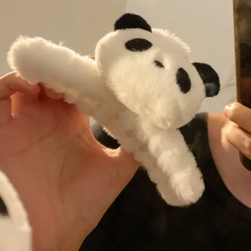 Autumn and Winter Fashion Cute Plush Panda Hair Clip Cartoon Large Hairgrips Korean Hair Claw Clips Hairpins Hair Accessories