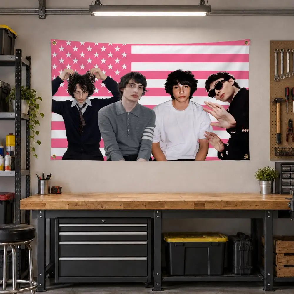 Actor Finn Wolfhard Retro Indie Star Flags Personalized Banner Flag Room Dorm Camping Picnic Garage Bar Outdoor Wall Decor