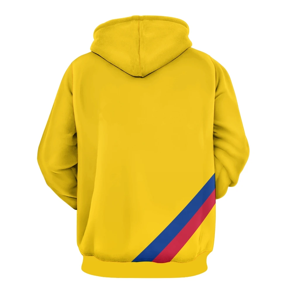 COLOMBIA Men's Hoodie Flag Football Sportswear Soccer Sweatshirt Casual Long Sleeve Pullover Fashion National Team Fan Gear