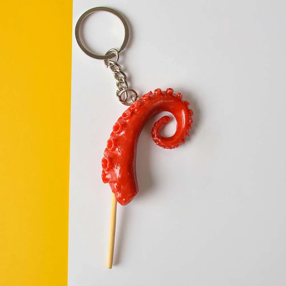 Brocheta de PVC para puerta de calamar, llave de coche, bolso de estilo coreano, colgante, llavero de comida falsa, llaveros de simulación para barbacoa, joyería de moda para mujer