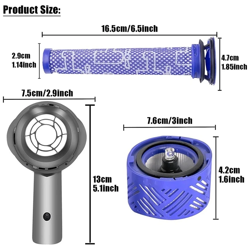 Motor Achterklep + Filter + Pre Filter Set Plastic Vervangende Onderdelen Voor Dyson V6 DC58 DC59 DC61 DC62 DC74