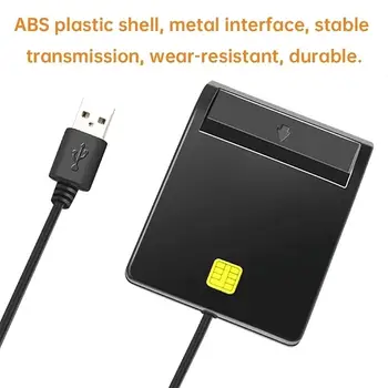 قارئ بطاقات ذكي متعدد الوظائف محمول بمنفذ USB 2.0، سهل الاستخدام وبسعر مناسب، متوافق مع أجهزة الصراف الآلي، وبطاقات الهوية، وبطاقات SIM المصرفية. 12 best sales قارئ الهوية - №2