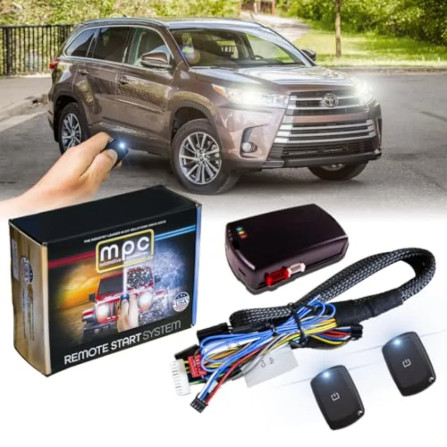 

Дистанционный стартер MPC Plug N Play, совместимый с Toyota Highlander 2014 года, Push to Start Gas with THarness 2 UltraCompact Extend