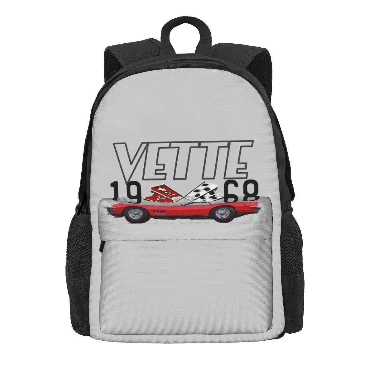 

1968 Red Corvette C3 Convertible Classic Car Backpacks Boys Girls Bookbag Students School Bags Laptop Rucksack Shoulder Bag