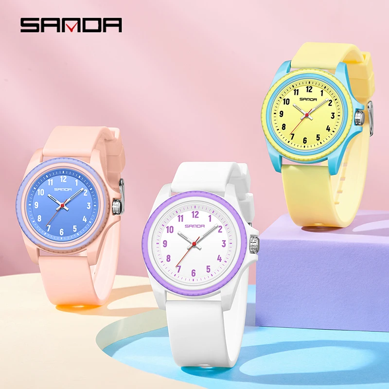 SANDA 3274 New 2025 Student Leisure Quartz Watch Simple Waterproof Young Outdoor Sports Fashion Children's Watch reloj niño