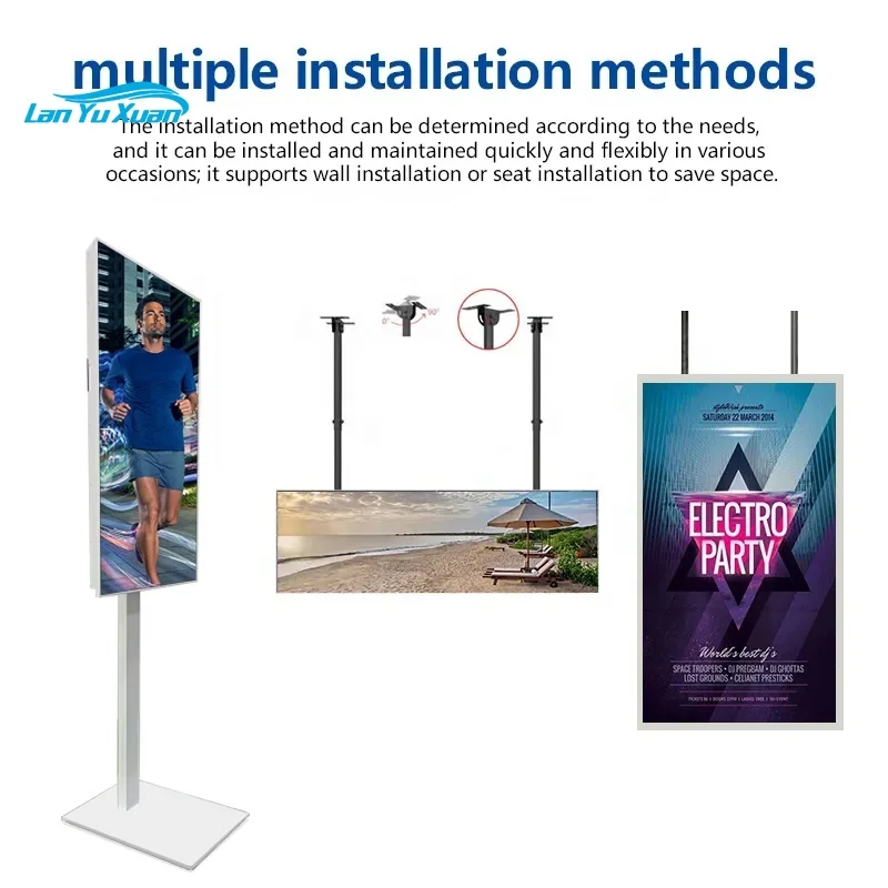 

55 inch Indoor High Brightness Display Android 9.0 4K Shop Window Facing 3000 nits Advertising Screen