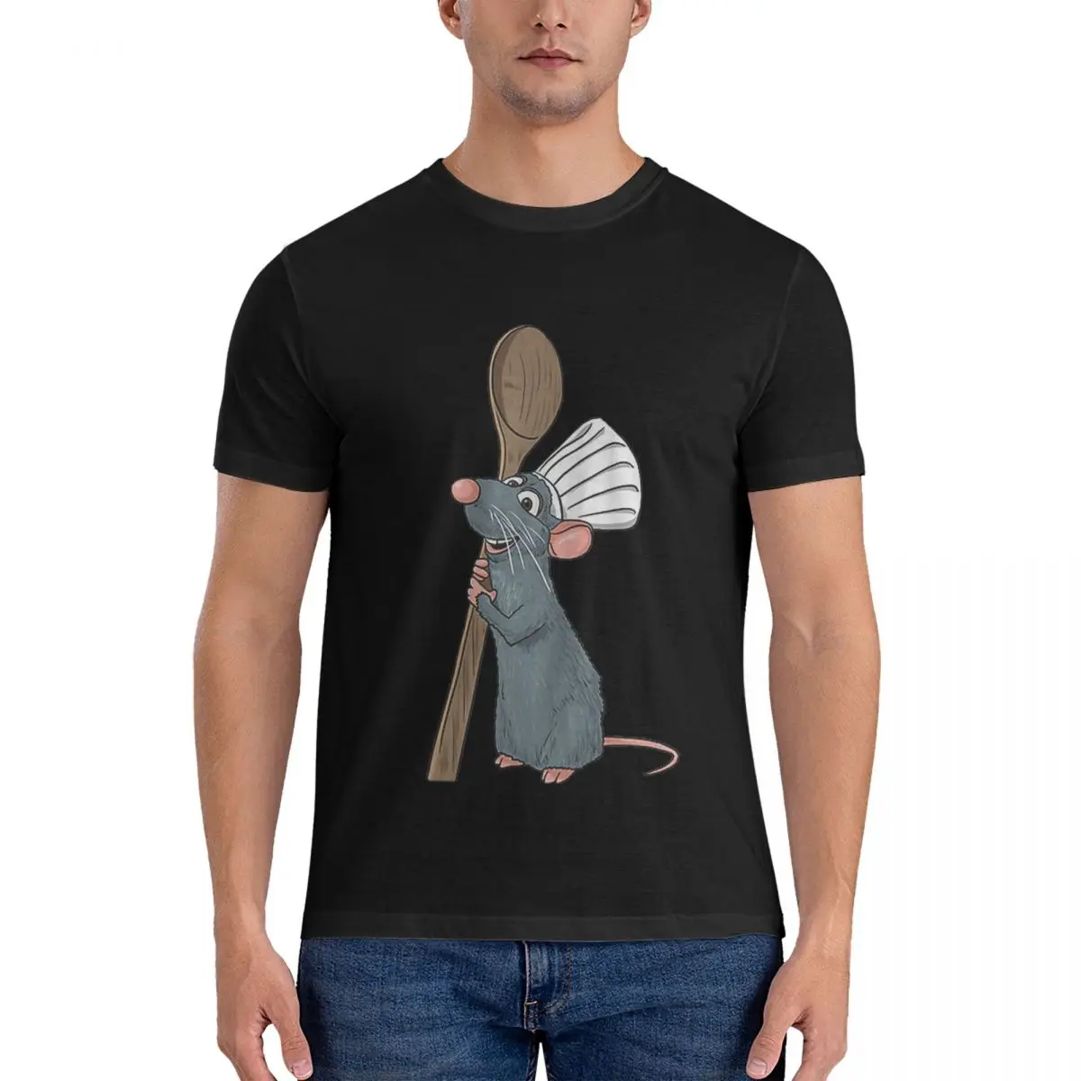 Remy The Little Chef From Ratatouille T-Shirt for Men Cotton Oversized T Shirts Men's Short Sleeve O-Neck Summer Clothes Tops