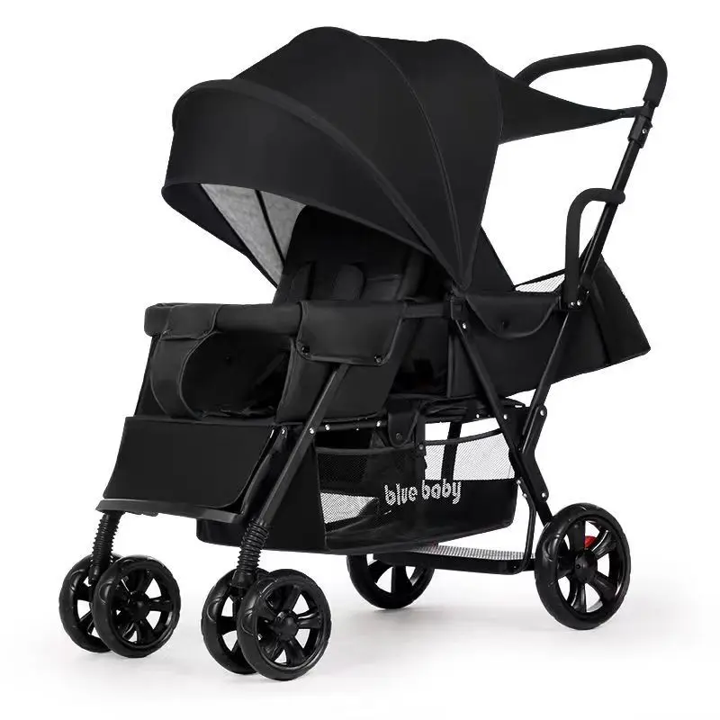 

Twin baby strollers front and back trolleys large and small treasure double car two strollers can sit and lie down