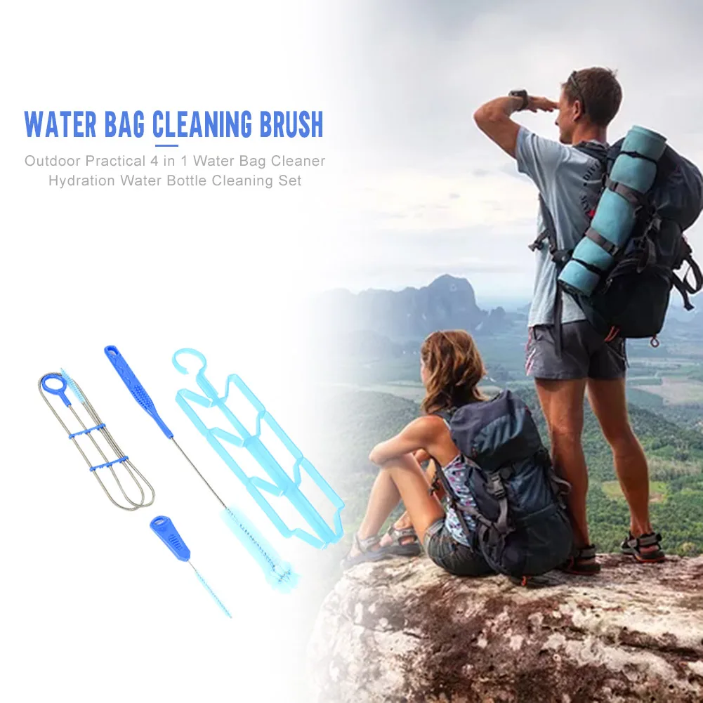 4Pcs Hydration Water Bladder Cleaning Kit Multifunction Water Bag Cleaning Tool Water Bag Cleaning Brush Kit for Water Bladders