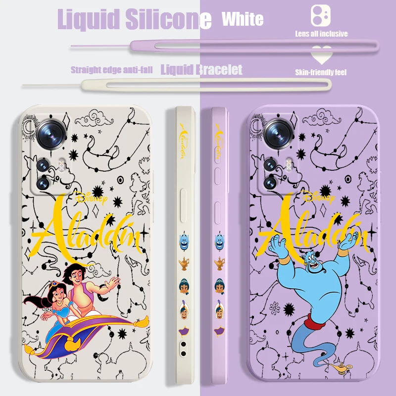 Disney Handsome Aladdin Liquid Left Rope Phone Case For Xiaomi Mi A3 9 10 11 12 13 Note 10 Lite SE T X i Pro Shell Soft Cover