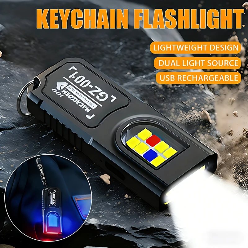 

Bright Rechargeable LED Mini Flashlight,Magnetic,Keychain Clip,Portable Work Light,Camping Hiking Emergency,Compact Durable,Gift