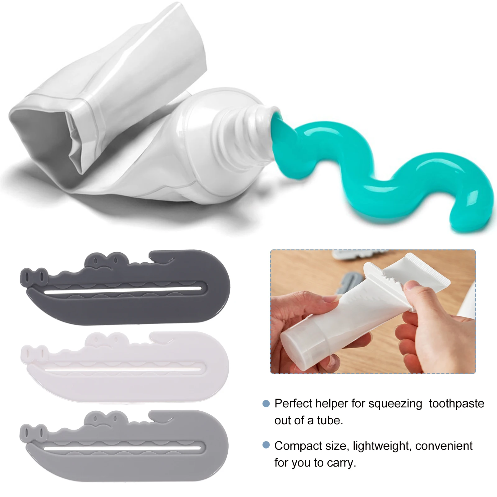 

6pcs Toothpaste Squeezer Compact Durable Tube Saver For Travel Home Use Squeezing Clamps Toothpaste Dispenser Rolling Extruder