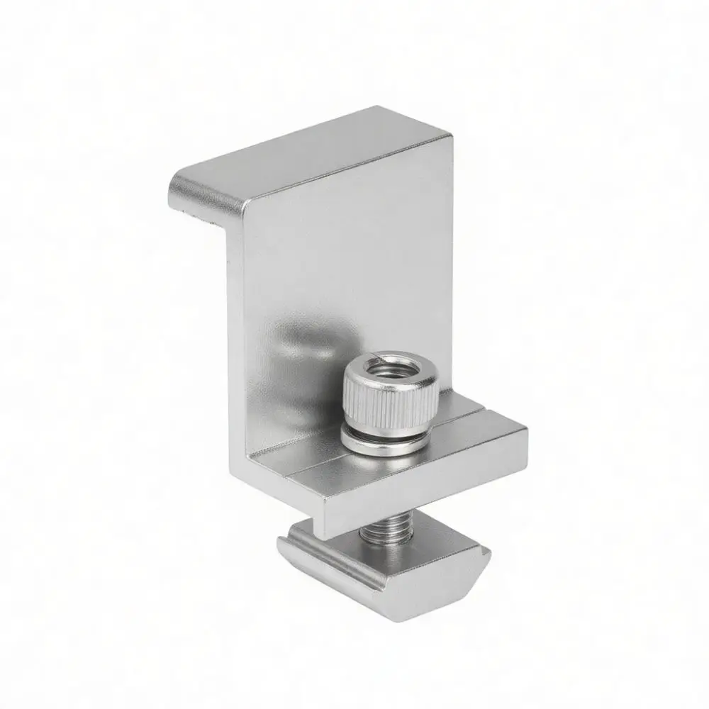 Aluminum Alloy Solar Clamps Black End Mid Blocks Photovoltaic Roof Mounting Kit Fixed Energy Hardware Installation Bracket