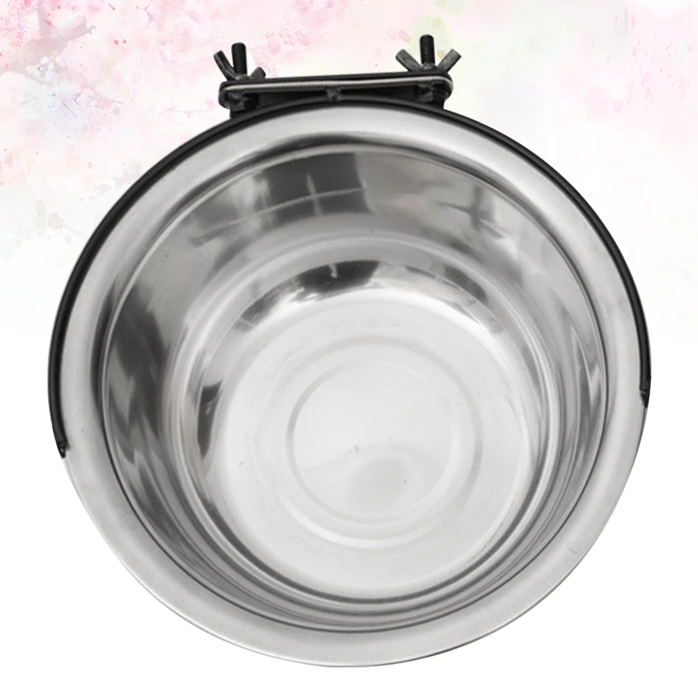 

1pc Stainless Steel Dog Bowl Set 250Ml Pet Food Water Bowl For Kennel Coop Cup Parrot Feeding Dish Hanging Bird Cat Supply