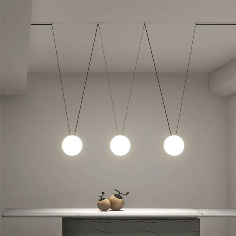 PLUSMINUS LED Belt lamp Glass Bubble Suspension designer replica lamp Minimalist long line Lamps stairs dining hanging light