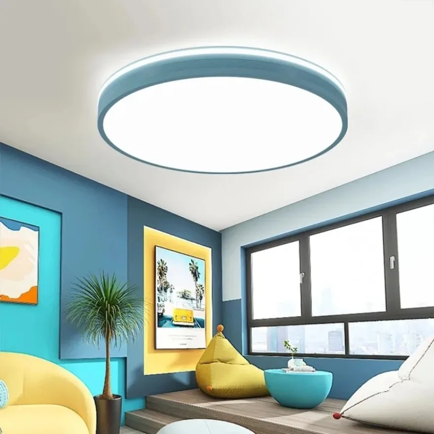 Modern LED Ceiling Light Macaron Circular Bedroom Light Living Room Study Kitchen Interior Decoration Lighting Ceiling Lamp