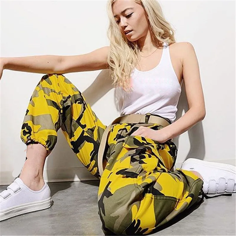 

Femme Spring Camo Print Casual Baggy Haremp Pants 2025 Women Ladies Clothes Streetwear Plus Size Rave Jeans Trousers Pantalon