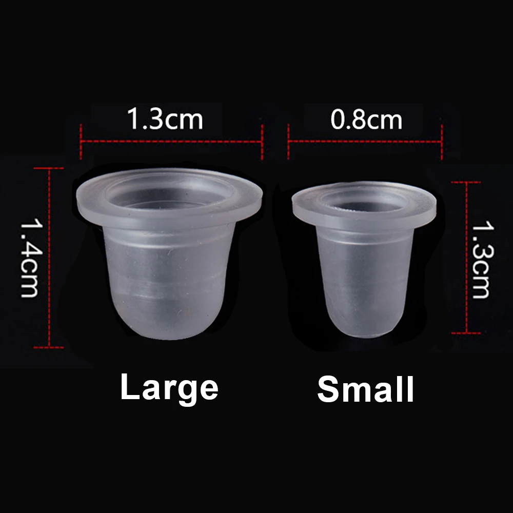 100/500/1000pcs Disposable Tattoo Ink Cup Small Large Size Silicone Permanent Tattoo Makeup Eyebrow Pigment Container Cap Supply