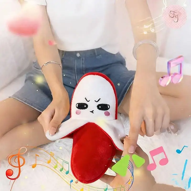 

[JT]1Pc Fruit Sensor Beat Piano Plush Doll Creative Music Parent-child Interactive Toy Banana Fruit Sensing Rhythm Toys
