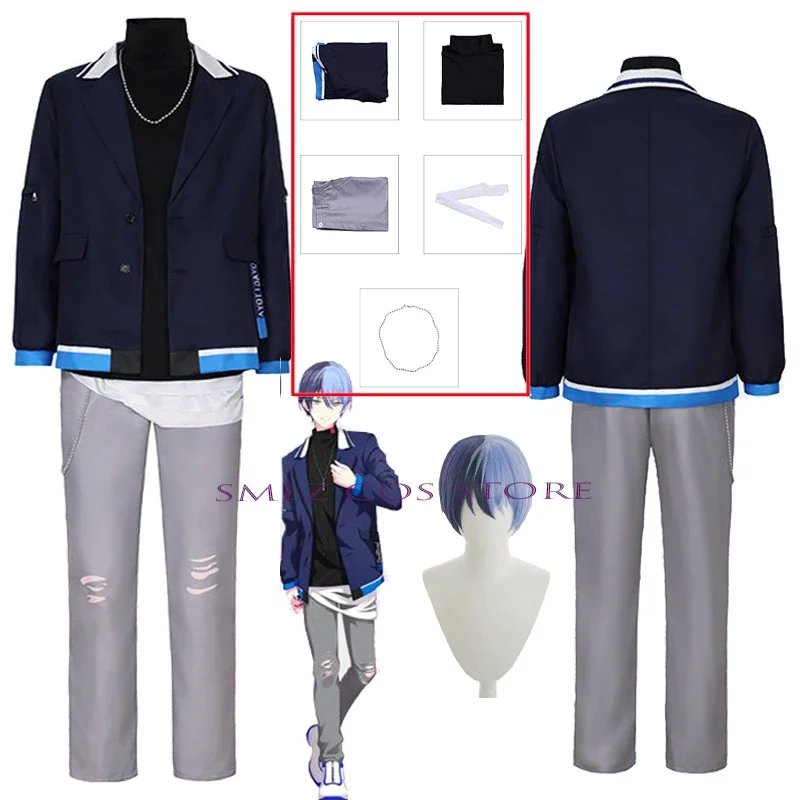 Anime PSCSF Cosplay Aoyagi Toya Cosplay Costume Toya BAD SQUAD Coat Uniform Wig Set Halloween Party Outfits for MEN