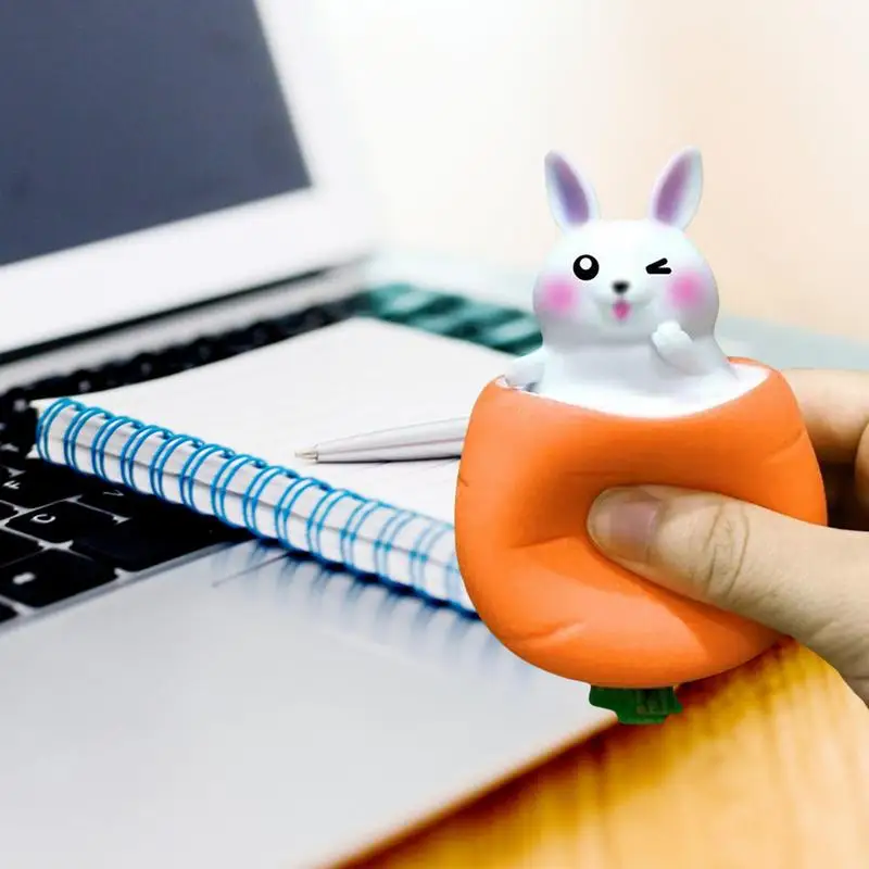 Carrot Rabbit Cup Squeeze Toys Cute Cartoon Stress Relief Toys Children Kids Antistress Sensory Fidget Toy Decompression Gift