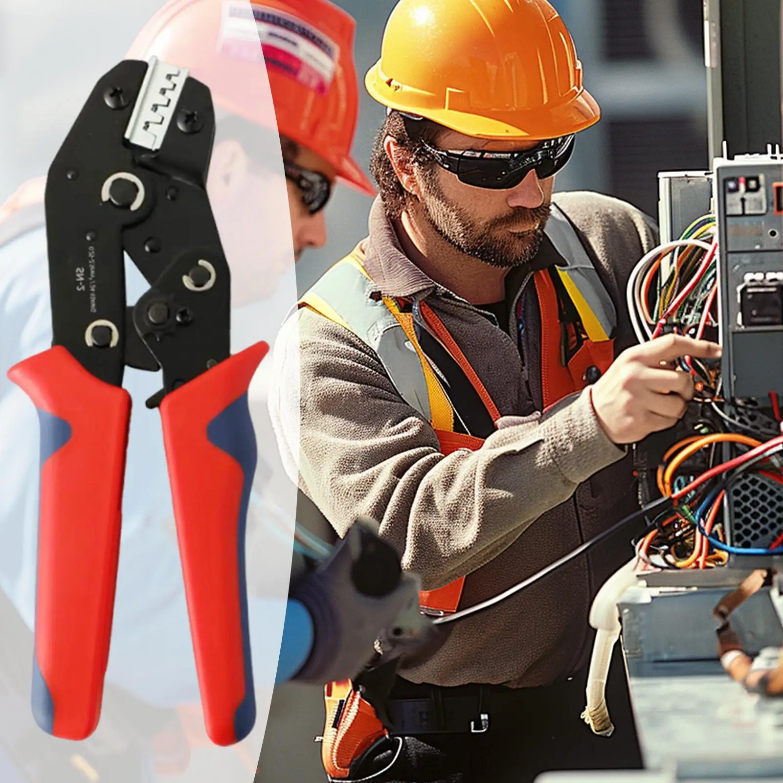 

Wire Crimper Ratcheting Cable Stripping Crimper Efficiency Wire Plier For Electrician Automotive Residential Building Industry