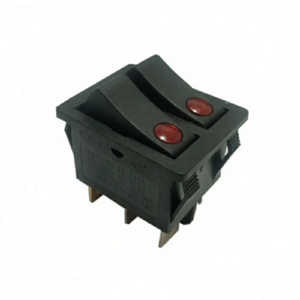 Dual Pole Rocker Switch For Lingbu Electric Heater Electrical Control 6 Pin Power Button Replacement Part 16A 250V